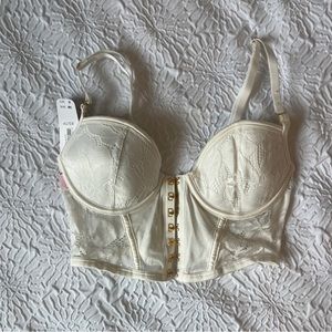 La Senza XS White Lace Bustier Cropped Corset Top🎀